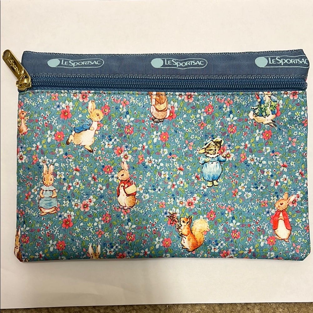 Peter Rabbit Blue Floral Pouch